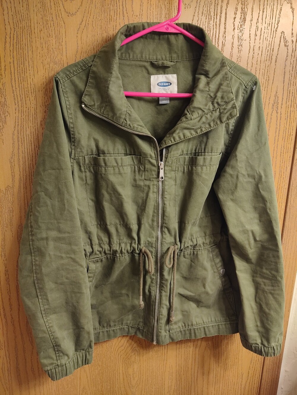 Old Navy Women's Olive Utility Jacket - Drawstring Waist